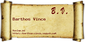 Barthos Vince névjegykártya