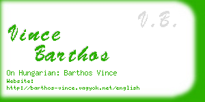 vince barthos business card